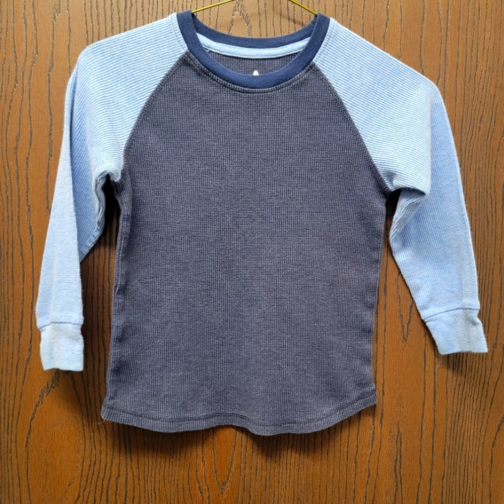 Boys  365 Thermal Long Sleeve Shirt  Size 5  Two-Tone Blue